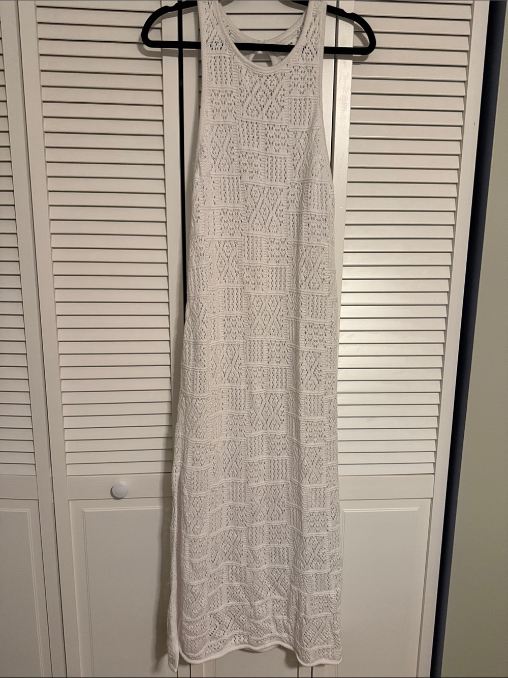 White Crochet Maxi Dress - Women's Sleeveless cover up